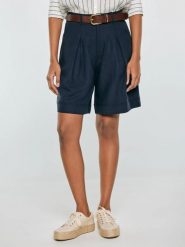 Szorty damskie z domieszką lnu granatowe Maryliana 403. Niebieskie szorty damskie Big Star, l, bez wzorów, z jeansu, eleganckie. Za 179.99 zł.