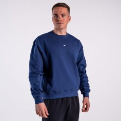 Bluza crewneck basic DZIK® granatowa. Bluzy męskie DZIK, s, bez wzorów, bez kaptura. Za 299.99 zł.