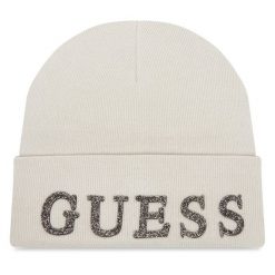 Czapka Guess. Brązowe czapki i kapelusze damskie Guess, na zimę, z aplikacjami. Za 159.99 zł.