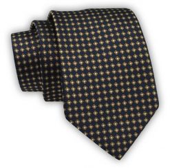 Krawat Alties (7 cm) - Granatowy w Drobne Wzory. Niebieskie krawaty i muchy Alties, bez wzorów, z tkaniny, eleganckie. Za 49.00 zł.