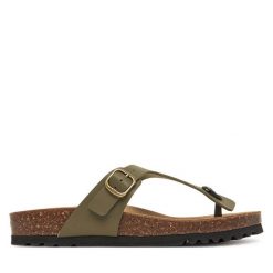 Japonki Scholl. Brązowe klapki damskie Scholl, bez wzorów, bez obcasa. Za 189.99 zł.
