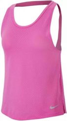 Damska koszulka Nike Miler Tank Breathe w kolorze różowym. Czerwone koszulki sportowe damskie Nike, m, bez wzorów, z elastanu, bez kołnierzyka, bez ramiączek, do biegania. Za 60.46 zł.