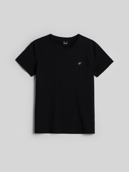 4F T-shirt regular gładki damski - czarny XL. Czarne t-shirty damskie 4f, uniwersalny, bez wzorów, z bawełny, klasyczne, bez kołnierzyka. Za 49.99 zł.