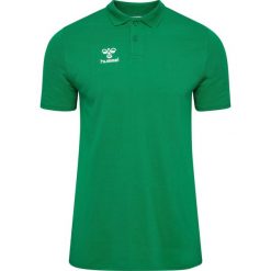 Polo Hummel Go 2.0 Chevron. Zielone koszulki polo męskie Hummel, bez wzorów, bez kołnierzyka, bez ramiączek, do piłki nożnej. Za 217.00 zł.