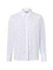 More & More Damska bluzka koszulowa Kobiety Bawełna biały jednolity, 40. Białe bluzki damskie More & More, bez wzorów, z bawełny, bez kołnierzyka, bez ramiączek. Za 279.95 zł.