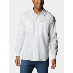 Koszulka turystyczna męska Columbia Silver Ridge Utility Lite. Czerwone koszule męskie Columbia, l, bez wzorów, bez kołnierzyka, bez ramiączek, trekkingowe. Za 329.00 zł.