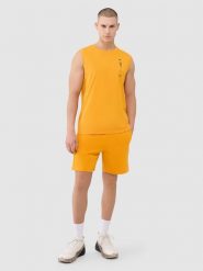 4F Spodenki dresowe męskie - pomarańczowe L. Brązowe krótkie spodenki sportowe męskie 4f, l, bez wzorów, z bawełny. W wyprzedaży za 59.99 zł.