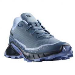 Buty do biegania damskie Salomon Alphacross 5. Niebieskie obuwie sportowe damskie Salomon, bez wzorów, z materiału, do biegania. Za 491.00 zł.