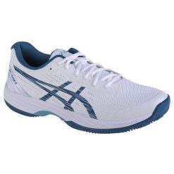 Buty do tenisa męskie, ASICS Gel-Game 9 Clay/Oc. Białe buty sportowe męskie Asics, z gumy, bez zapięcia, tenisowe. W wyprzedaży za 457.35 zł.