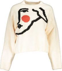 Desigual BIAŁY SWETER DESIGUAL DAMSKI M. Białe swetry damskie Desigual, m, bez wzorów, bez kołnierzyka, bez ramiączek, bez kaptura. Za 229.12 zł.