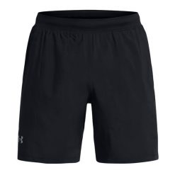 Spodenki do biegania męskie Under Armour Launch 7". Czarne krótkie spodenki sportowe męskie Under Armour, m, bez wzorów, do biegania. W wyprzedaży za 79.99 zł.