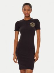 Versace Jeans Couture Sukienka codzienna 78HAOT00 Czarny Slim Fit. Czarne sukienki damskie Versace Jeans Couture, na co dzień, xxs, bez wzorów, z bawełny, bez kołnierzyka, bez ramiączek, proste. Za 309.99 zł.
