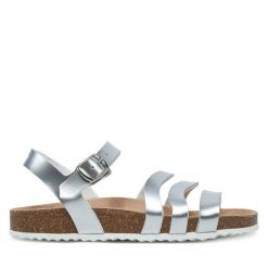 Sandały Geox. Szare sandały dziewczęce Geox, bez zapięcia. Za 139.99 zł.