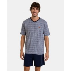 Piżama męska rozm. M P241339 Blue Vigore X52. Niebieskie piżamy męskie Massana Homewear, m, bez wzorów, z bawełny, bez ramiączek, krótkie. Za 234.00 zł.