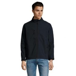 Kurtka Męska Relax Soft Shell. Niebieskie kurtki sportowe męskie SOL'S, m, bez wzorów, trekkingowe. Za 257.99 zł.