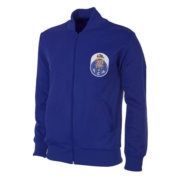 Kurtka/bluza retro piłkarska dla dorosłych - FC Porto 1983-84 - Niebieska. Niebieskie bluzy męskie COPA FOOTBALL, xl, bez wzorów, retro, bez kaptura. Za 423.32 zł.