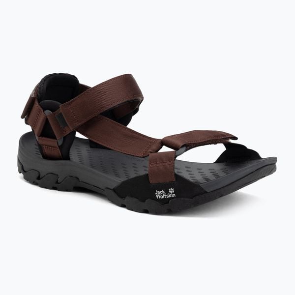 Sandały męskie Jack Wolfskin Ridge. Brązowe sandały męskie Jack Wolfskin, z gumy, bez zapięcia. Za 299.99 zł.