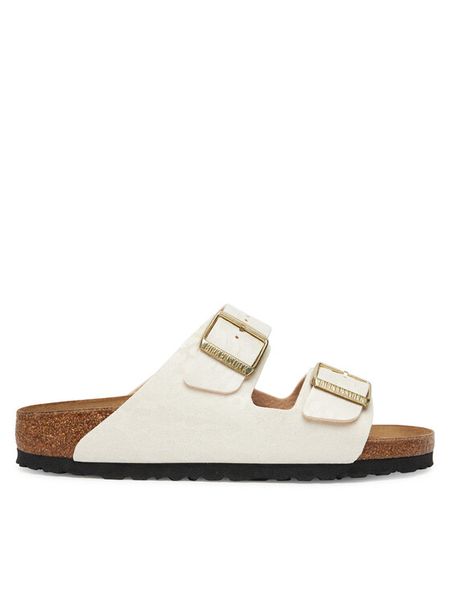 Birkenstock Klapki Arizona 1030564 Écru. Klapki damskie Birkenstock, bez wzorów, ze skóry, bez obcasa. Za 449.99 zł.