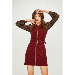 Answear - Sukienka. Brązowe sukienki damskie ANSWEAR, l, bez wzorów, z bawełny, casualowe, bez kołnierzyka, bez ramiączek. W wyprzedaży za 119.90 zł.