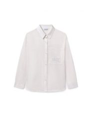 Mayoral Koszula 7197 Biały Regular Fit. Białe t-shirty i topy dla dziewczynek Mayoral, bez wzorów, z bawełny, bez ramiączek. Za 119.99 zł.