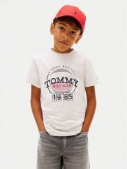 Tommy Hilfiger T-Shirt Basketball Graphic KB0KB10277 M Szary jasny Regular Fit. Szare t-shirty dla chłopców Tommy Hilfiger, bez wzorów, z bawełny, bez ramiączek. Za 109.99 zł.