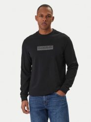 Napapijri Longsleeve S-Box Logo NP0A8BC5 Czarny Regular Fit. Czarne bluzki z długim rękawem męskie Napapijri, m, bez wzorów, z bawełny, bez kołnierzyka. Za 219.99 zł.