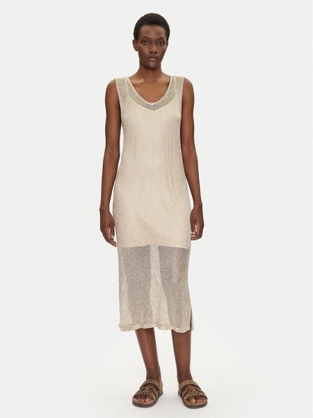 Iconique Sukienka wieczorowa IC25-012 Złoty Regular Fit. Żółte sukienki damskie Iconique, m, bez wzorów, z wiskozy, wizytowe, bez kołnierzyka, bez ramiączek. Za 229.99 zł.