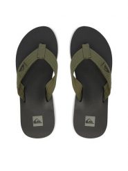 Quiksilver Japonki EO-DUNE CQ10036MGB Zielony. Zielone klapki męskie Quiksilver, ze skóry. Za 109.99 zł.