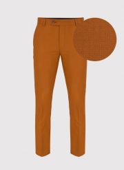 PAKO LORENTE – Pomarańczowe spodnie garniturowe P22SF-6G-021-P-S. Brązowe eleganckie spodnie męskie Pako Lorente, s, bez wzorów, z elastanu. Za 349.99 zł.