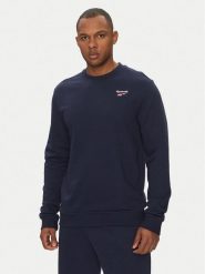 Reebok Bluza 100217146 Granatowy Regular Fit. Niebieskie bluzy męskie Reebok, m, bez wzorów, z bawełny, bez kaptura. Za 159.99 zł.