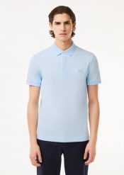Męska koszulka polo Lacoste. Niebieskie koszulki polo męskie Lacoste, m, bez wzorów, z bawełny, eleganckie, bez ramiączek. Za 706.99 zł.