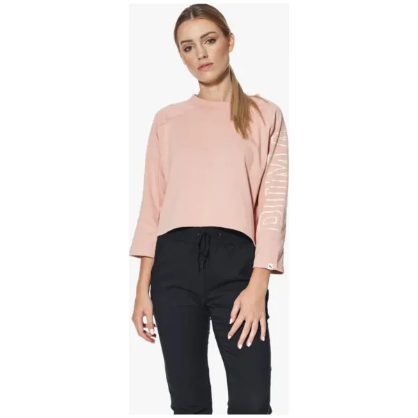 Puma Bluza Fusion Cropped , różowy, rozmiar S. Czerwone bluzy damskie Puma, s, bez wzorów, z materiału, bez kaptura. W wyprzedaży za 119.99 zł.