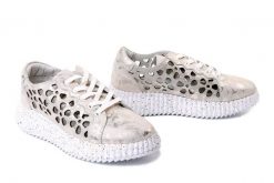 ARTIKER RELAKS 58C1263 flower-11, półbuty damskie. Szare półbuty damskie Artiker Relaks, na lato, w ażurowe wzory, ze skóry, bez obcasa, bez zapięcia. Za 204.90 zł.