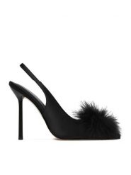 Eva Minge Szpilki EO-LAYLA-LT1677-35 Czarny. Czarne szpilki damskie Eva Minge, bez wzorów, z materiału, bez obcasa, bez zapięcia. Za 479.99 zł.