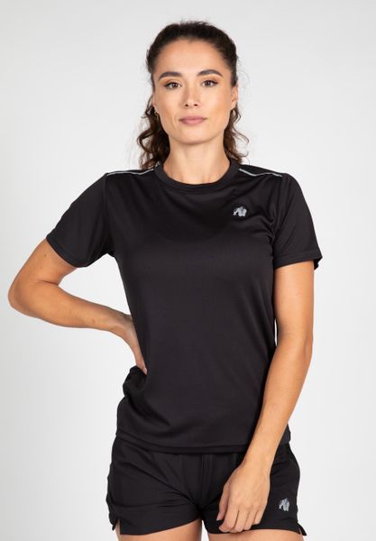 Mokena Koszulka - Czarny. Czarne koszulki sportowe damskie GORILLA WEAR, m, bez wzorów, z poliesteru, bez kołnierzyka. Za 204.00 zł.