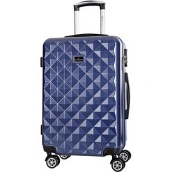 Walizka w kolorze niebieskim - 101 l. Walizki męskie Platinium, z materiału. W wyprzedaży za 299.95 zł.