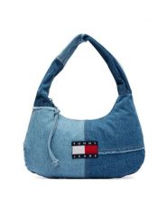 Tommy Jeans Torebka Tjw Denim Patchwork Shoulder Bag AW0AW18471 Niebieski. Niebieskie torebki do ręki damskie Tommy Jeans, bez wzorów, z denimu, bez dodatków. Za 489.99 zł.
