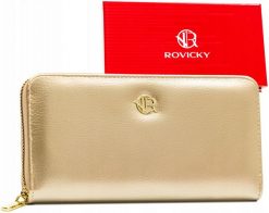 Portfel złoty Rovicky R-PRK-01-HRH. Żółte portfele damskie ROVICKY, bez wzorów, ze skóry ekologicznej. Za 45.00 zł.