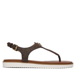 Sandały MICHAEL Michael Kors. Brązowe sandały damskie MICHAEL Michael Kors, bez wzorów, bez obcasa, na płaskiej podeszwie, bez zapięcia. Za 509.99 zł.