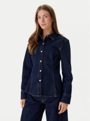 Calvin Klein Jeans Koszula jeansowa LV047E709G Granatowy. Niebieskie bluzki damskie Calvin Klein Jeans, s, bez wzorów, z bawełny, bez kołnierzyka, bez ramiączek. Za 529.99 zł.