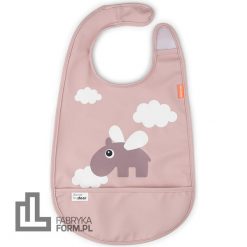 Śliniak z kieszonką Happy Clouds różowy. Czerwone śliniaki dla dzieci Done by deer, bez wzorów. Za 55.00 zł.