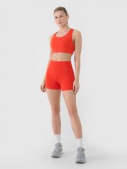 4F Legginsy krótkie treningowe damskie - czerwone XL. Czerwone legginsy damskie 4f, s, bez wzorów, z dzianiny, z podwyższonym stanem, krótkie, na fitness i siłownię. W wyprzedaży za 39.99 zł.