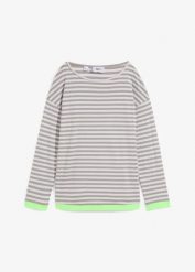 T-shirt z długim rękawem, zbawełny organicznej. Szare bluzki damskie bonprix, bez wzorów, z bawełny, bez kołnierzyka, bez ramiączek. Za 79.99 zł.