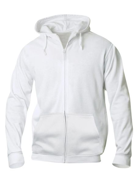 Clique Basic Hoody Full Zip – bluza z kapturem na zamek – white. Białe bluzy męskie CLIQUE, xl, bez wzorów, z bawełny, z kapturem. Za 182.69 zł.