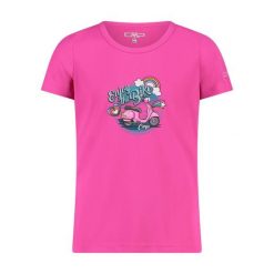 Koszulka dziecięca turystyczna CMP 38T6385. Białe t-shirty i topy dla dziewczynek CMP, bez wzorów, z tkaniny, bez ramiączek. Za 47.99 zł.