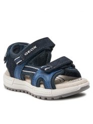 Geox Sandały J Sandal Alben Boy J35AVA 01520 CF44M M Granatowy. Niebieskie sandały chłopięce Geox, ze skóry, bez zapięcia. Za 209.99 zł.