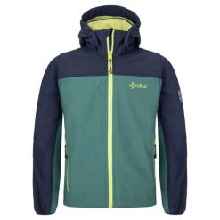 Chłopięca kurtka softshell Kilpi RAVIO-JB. Niebieskie kurtki i płaszcze dla chłopców Kilpi, bez wzorów, z softshellu, sportowe, bez kaptura. Za 189.67 zł.