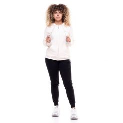 Bluza z kaptur na co dzień na siłownię. Białe bluzy sportowe damskie LEONE 1947 APPAREL, xs, bez wzorów, z dresówki, bez kaptura, na fitness i siłownię. W wyprzedaży za 246.29 zł.