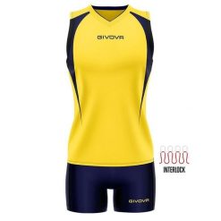 Givova Kit Volley Spike – Zestaw damski M. Niebieskie koszulki sportowe damskie Givova, m, bez wzorów, bez kołnierzyka, bez ramiączek. Za 249.99 zł.