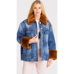 KURTKA PINKO. Niebieskie kurtki damskie Pinko, bez wzorów, z jeansu, bez kaptura. Za 1,679.00 zł.